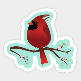 Cute egg shaped Northern cardinal Sticker
